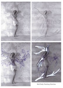 laura hollick bird painting preliminary photograph sketches